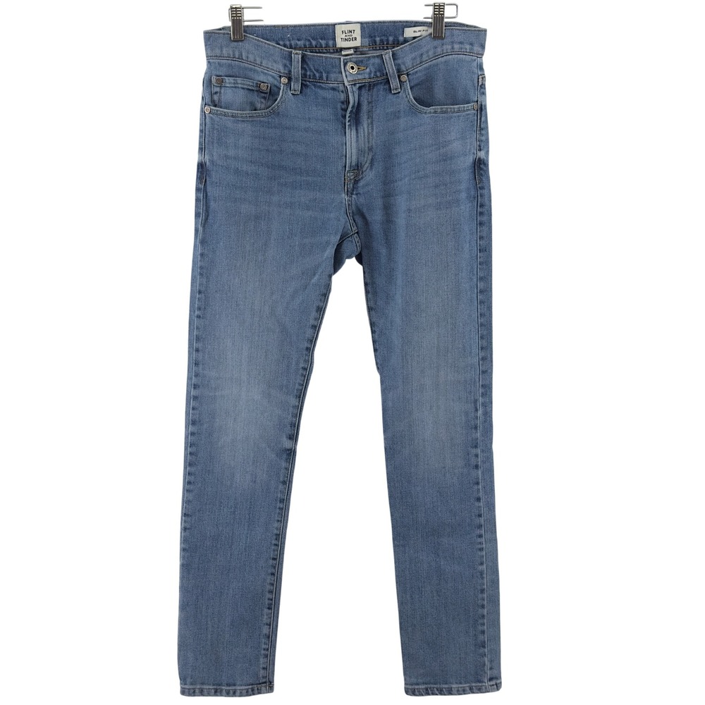 Flint and Tinder Mens Slim Fit Medium Wash Blue Jeans Size 31